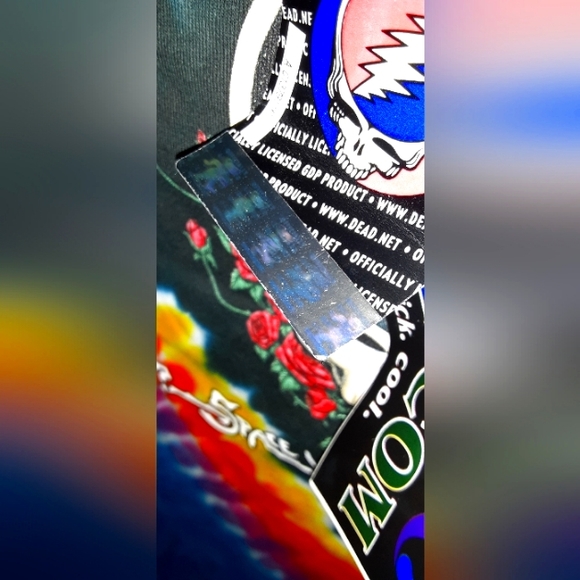 Vintage Grateful Dead "Space your face" Liquid Blue tie dye w/tags,NOT PREOWNED - Picture 5 of 6